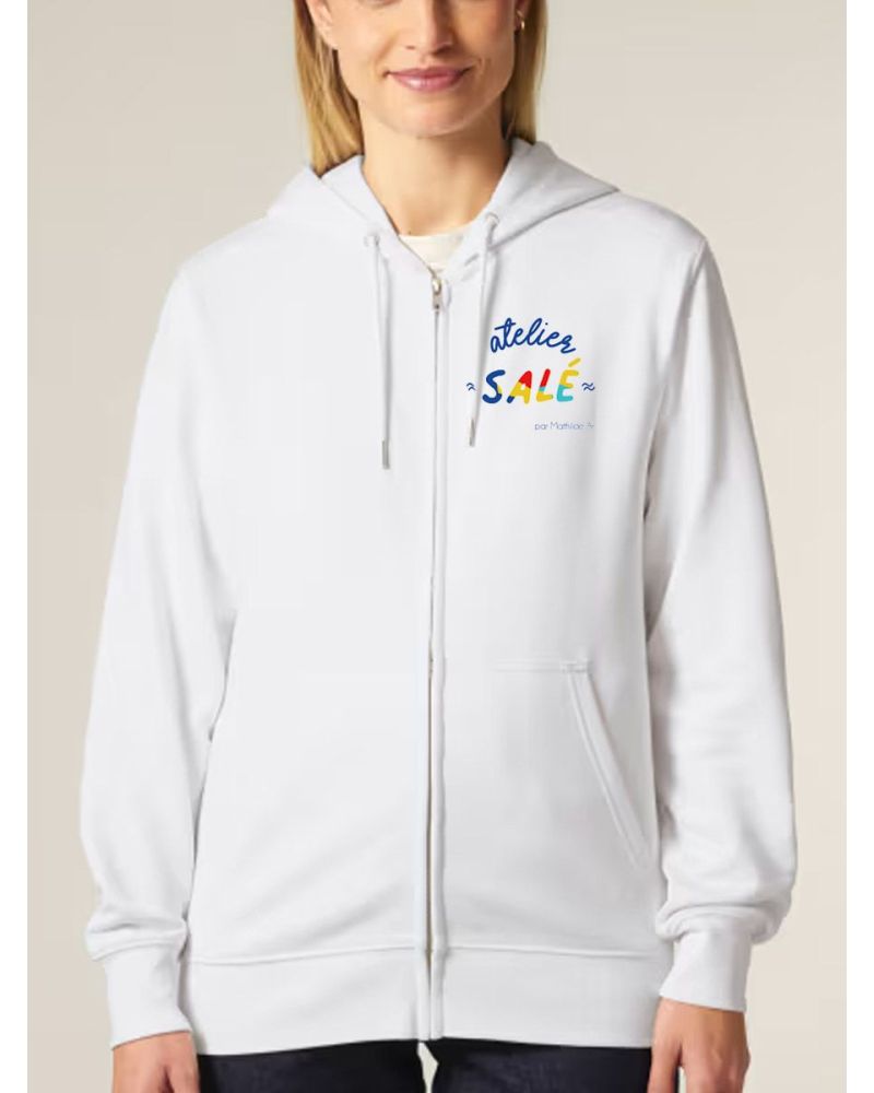 SWEAT UNISEXE ZIP CAPUCHE "AMOUREUX DES ÉTOILES" BY ATELIER SALÉ