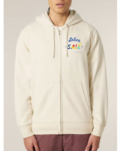 SWEAT UNISEXE ZIP CAPUCHE "AMOUREUX DES ÉTOILES" BY ATELIER SALÉ