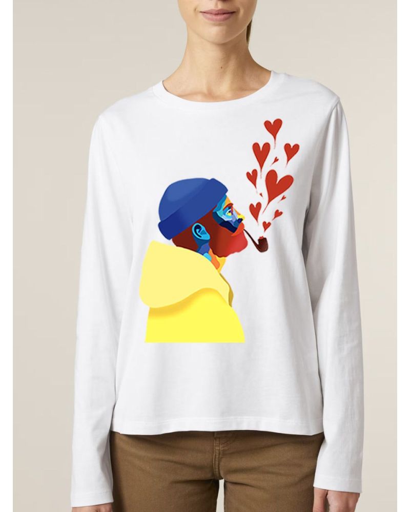 T-SHIRT FEMME MANCHES LONGUES "AMOUREUX DES ÉTOILES" BY ATELIER SALÉ