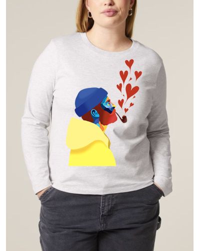 T-SHIRT FEMME MANCHES LONGUES "AMOUREUX DES ÉTOILES" BY ATELIER SALÉ