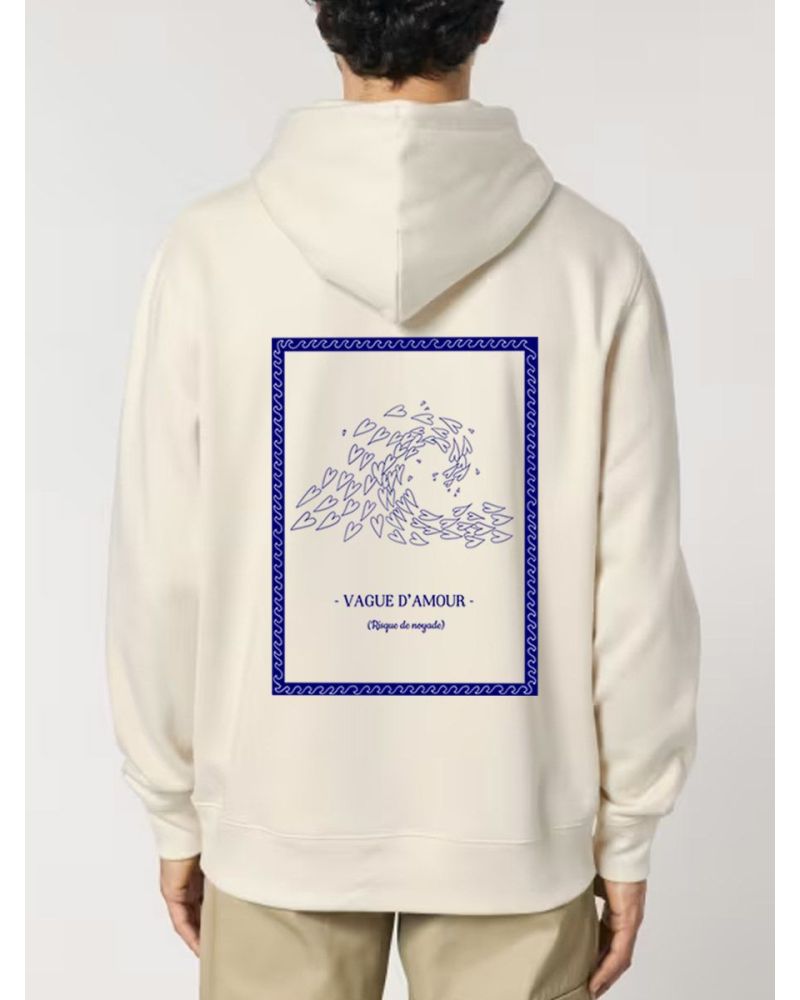 SWEAT UNISEXE CAPUCHE "VAGUE D'AMOUR" BY ATELIER SALÉ