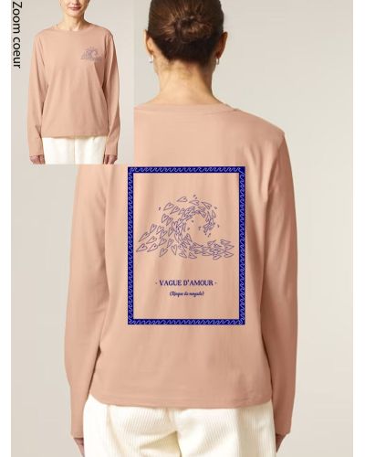 T-SHIRT FEMME MANCHES LONGUES "VAGUE D'AMOUR" BY ALELIER SALÉ