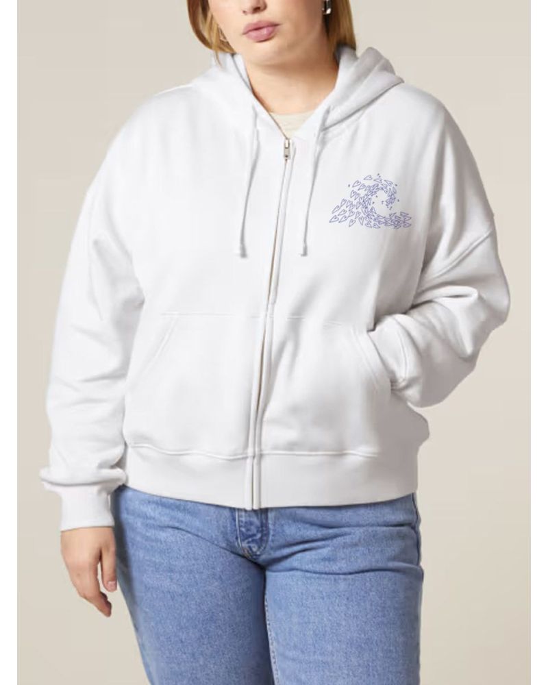 SWEAT FEMME ZIPÉ "VAGUE D'AMOUR" BY ATELIER SALÉ