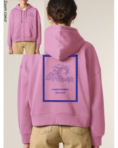 SWEAT FEMME ZIPÉ "VAGUE D'AMOUR" BY ATELIER SALÉ