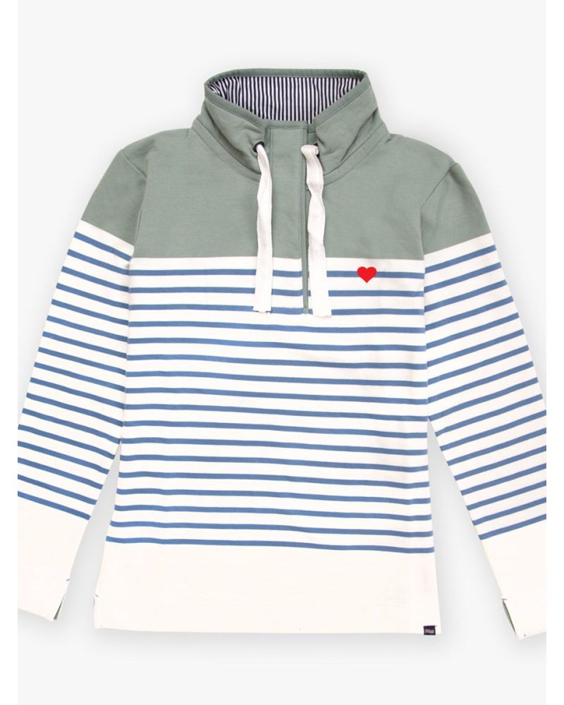 Sweat Génois en molleton – Style marin décontracté