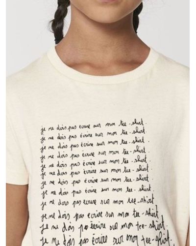 Tee shirt enfant "je ne dois pas ecrire sur mon tee shirt"