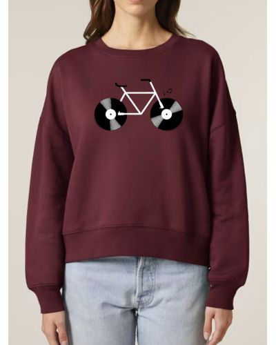 SWEAT FEMME COL ROND "VELO VINYLE"