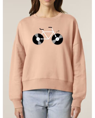 SWEAT FEMME COL ROND "VELO VINYLE"